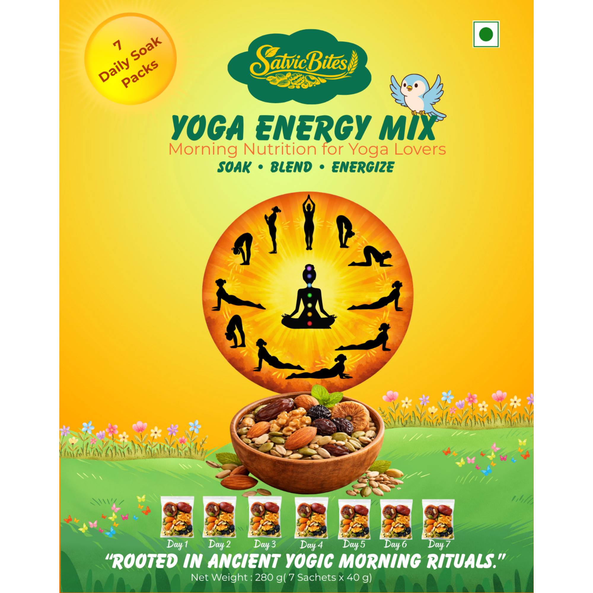 SatvicBites Yoga Energy Mix - Pack of 7 Pouch