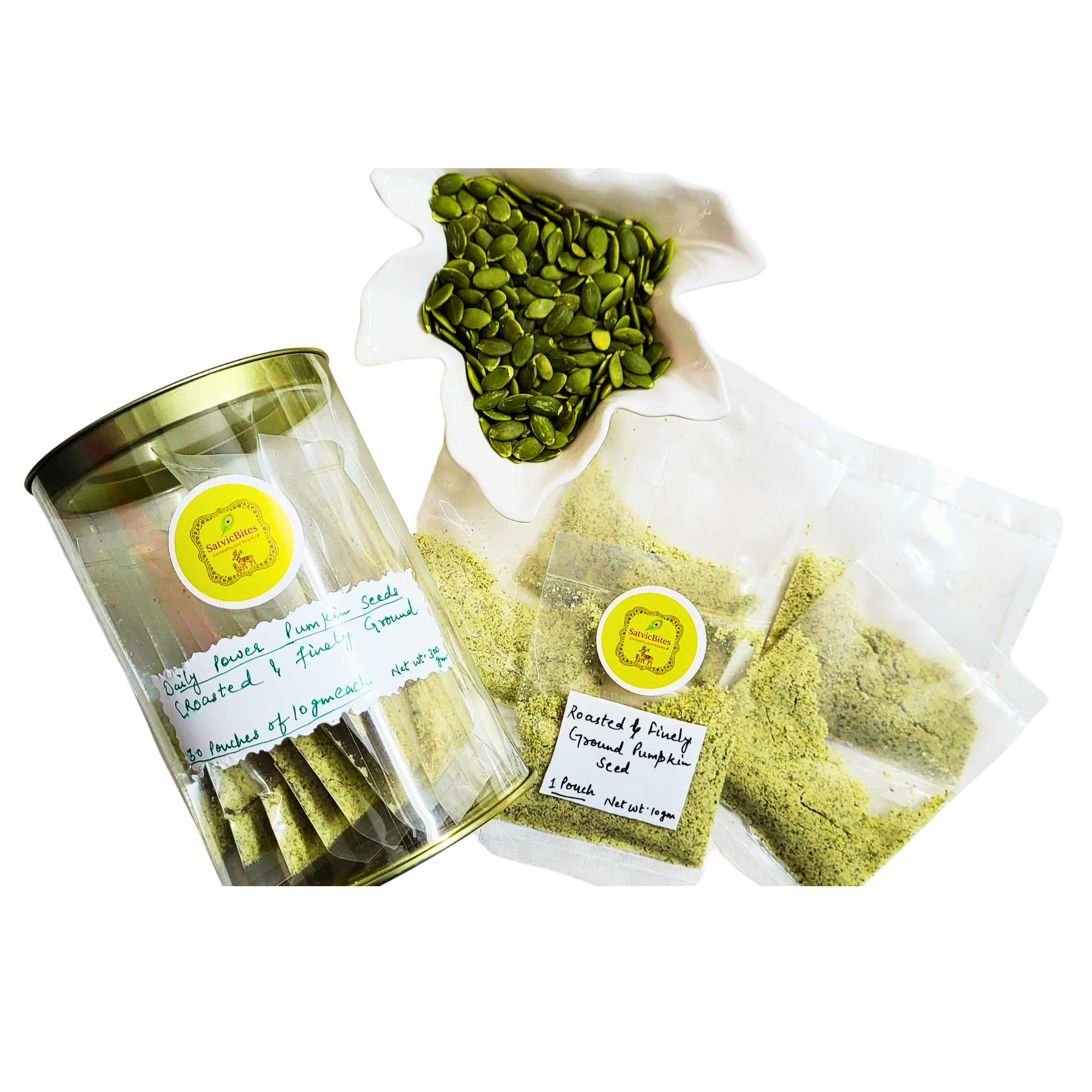 Roasted and Finely Ground Pumpkin Seed – Pack of 30 (10 g each)